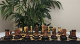 Dubrovink Series 1970 Reproduction 3.75" Luxury Lacquered Burnt Golden Rose & Boxwood Chess Set